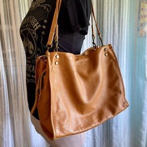 American Leather Co Lenox triple entry satchel